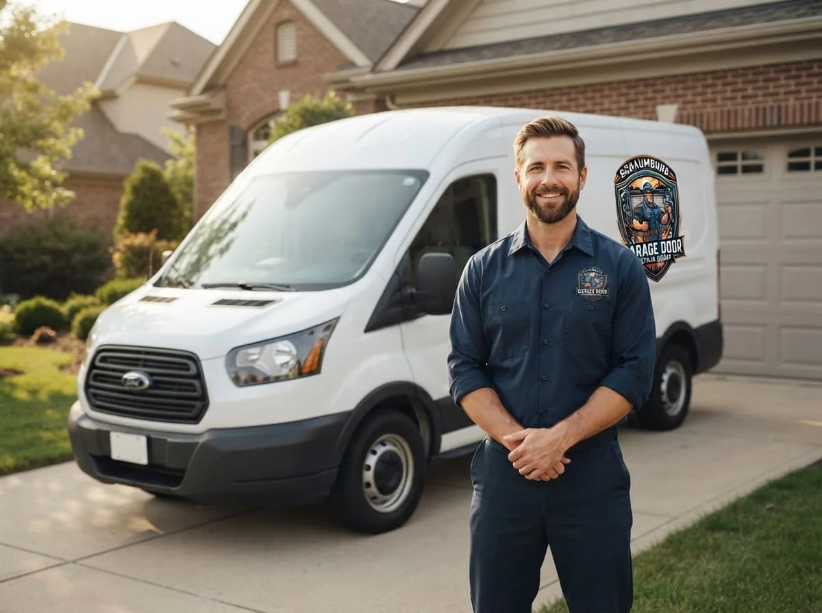 Garage door opener repair on an older home in International Village, Schaumburg