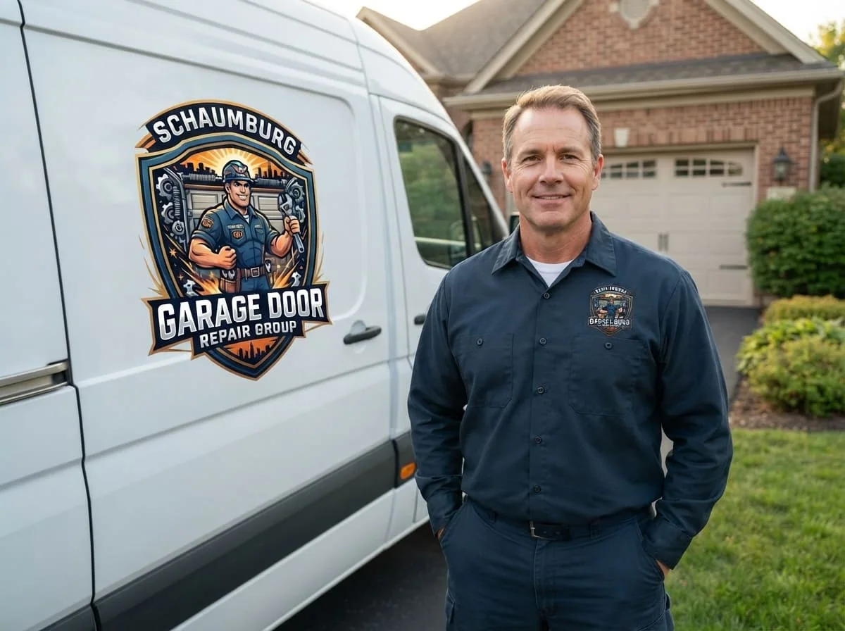 Residential garage door installation on a home near Weathersfield in Schaumburg